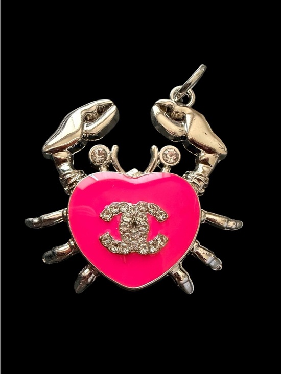 CHANEL Jewelry - CHANEL Pink Enamel CC Crab Pendant – Rhinestone Charm Rare Novelty Designer